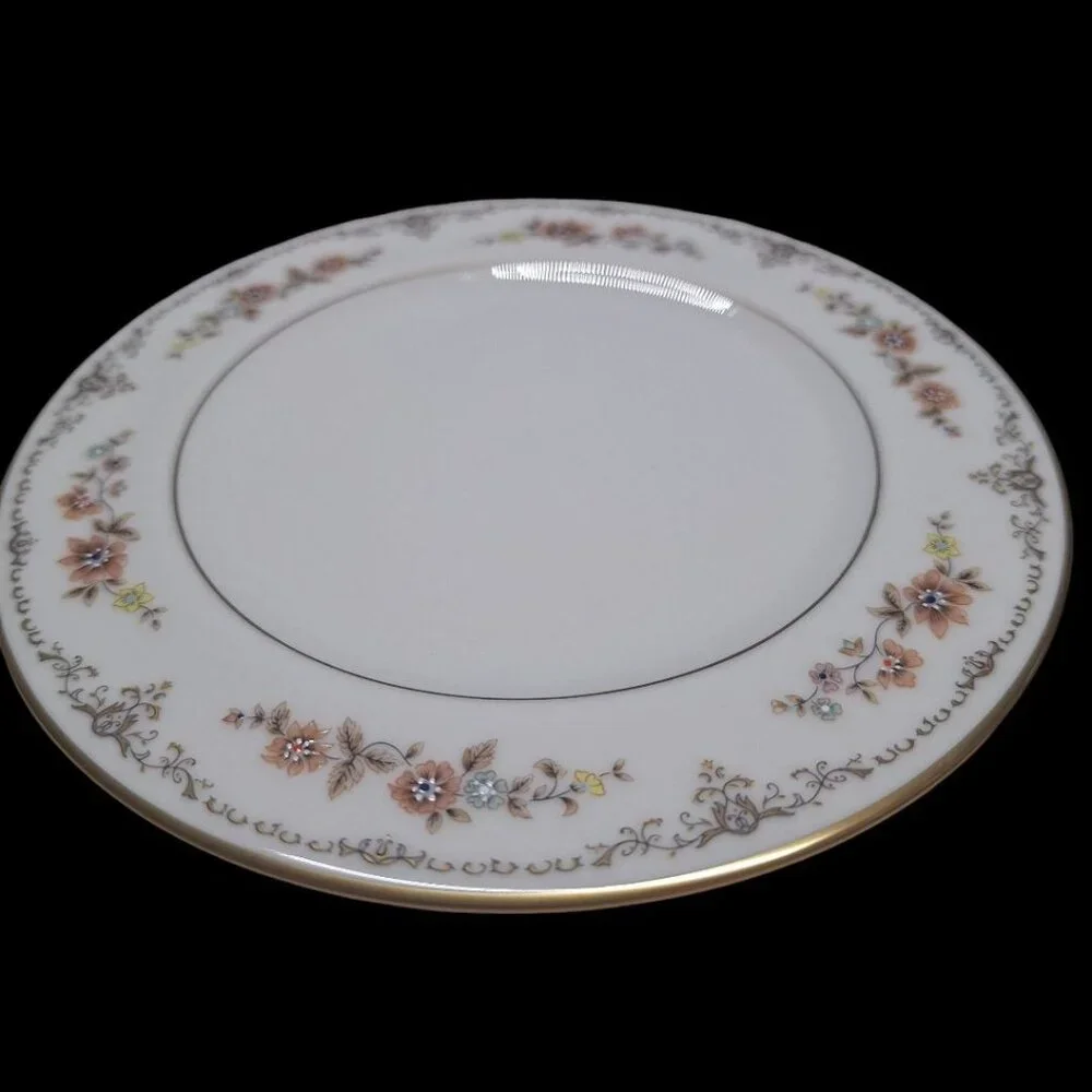 Gorham Long Meadow China Plate Small Bread Butter 6.5 Inch Gold Flowers USA‎